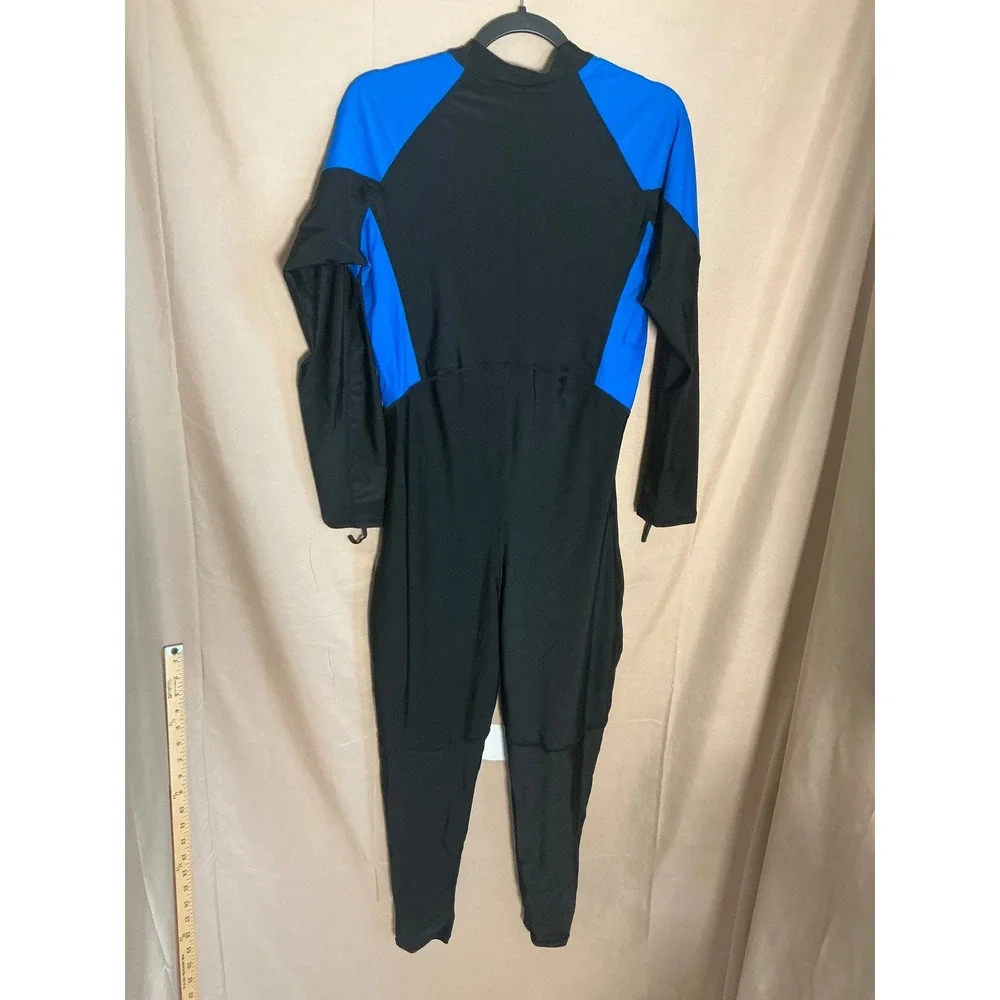 DEHAI Full Body Wetsuit Unisex Large Black Blue 1mm Front Zip Sport Excellent